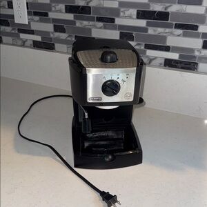 DeLonghi Black and Silver Espresso Machine